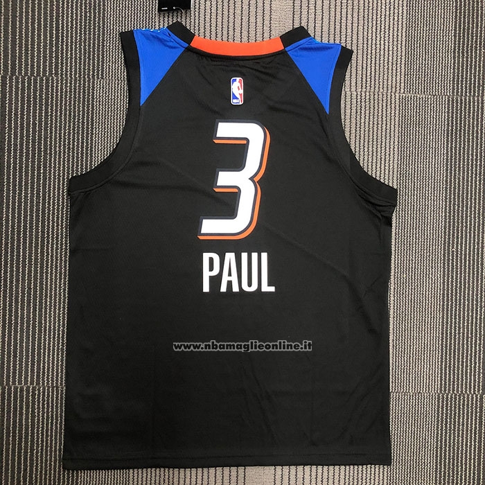 Maglia Oklahoma City Thunder Chris Paul #3 Citta 2020-21 Nero